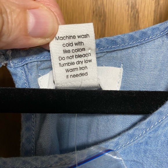 Japna Women's Blue Chambray Sleeveless Tiered Sun Dress Size Small - NWT - Picture 5 of 8